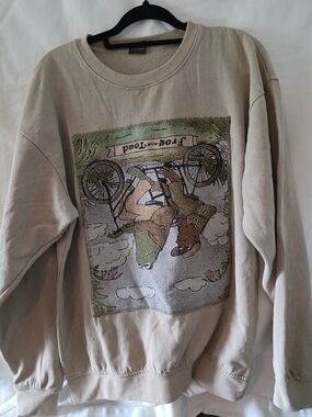 RARE MISPRINT Beige FROG AND TOAD Crewneck Sweatshirt -